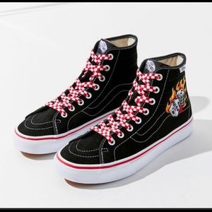 New Vans Sneakers Flaming Dice  Tattoo Embroidery